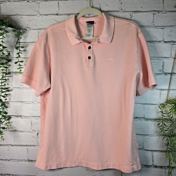PATAGONIA MENS POLO SHIRT SHORT SLEEVE ORGANIC COTTON PINK SIZE MED - Picture 1 of 7